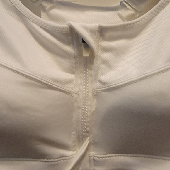 Sport Bra White Front Zipper-Up 2XL - Picture 2 of 8